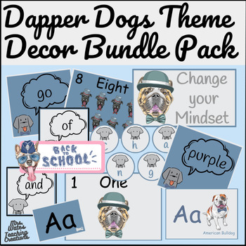 Preview of Dogs Classroom Decor, Resources, Name Tags - Printable Labels Bundle Pack