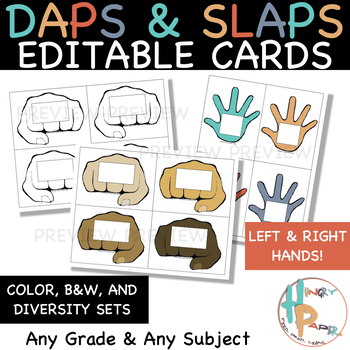 Daps Slaps Editable Cards By Hungry Paper Teachers Pay Teachers