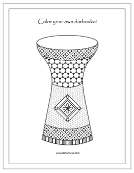 Darbouka Middle Eastern Drum Free Coloring Page By World Music With Daria