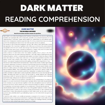 Preview of Dark Matter Reading Comprehension Passage | The Universe, Stars and Galaxies