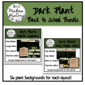 Preview of Dark Plant Back to School Slides
