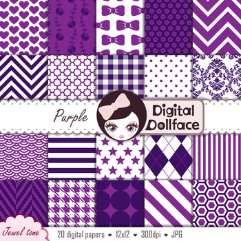 Purple Digital Paper, 12 X 12, Purple Background, Solid Purple