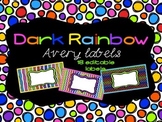 Dark Rainbow Theme Editable Classroom Labels 2x4 { Avery L