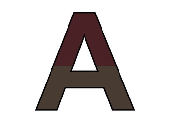 Preview of Dark reddish brown and taupe Bulletin Board Letters Classroom Decor