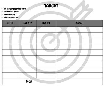 Preview of Dart Math Game