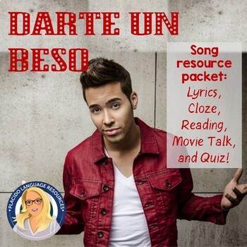 Preview of Darte un beso Song Activity / Movie Talk / Reading Packet