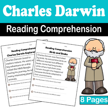 Preview of Darwin Day Delight: Engaging Charles Darwin Reading Comprehension for K-2