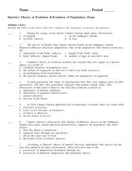 Darwins Theory Of Evolution Worksheet Answers - Worksheet List