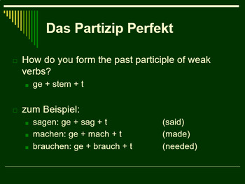 Preview of Das Perfekt: Weak Verbs