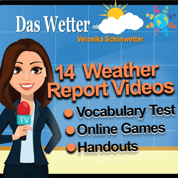 Preview of Das Wetter! German Weather Report Lesson | Videos, Handout, Games, Test