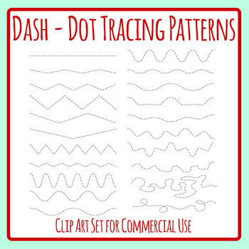 Preview of Dash Dot Pattern Tracing Lines Left to Right Progression Pen Practice Clip Art