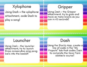 Preview of Dash Robot Coding Task Cards NO PREP