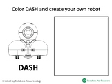 Dash Robot Presentation Coloring Worksheet Preschool - Elementary