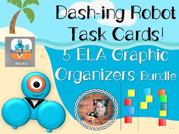 Preview of Dash-ing Robot Task Cards: 5 ELA Graphic Organizers Bundle