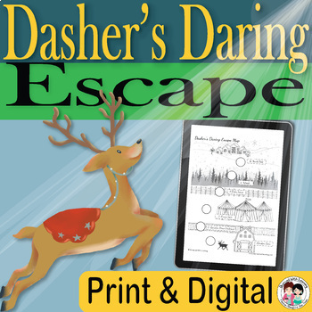 Preview of Dasher by Matt Tavares, Dasher's Daring Escape Activities, Escape Room