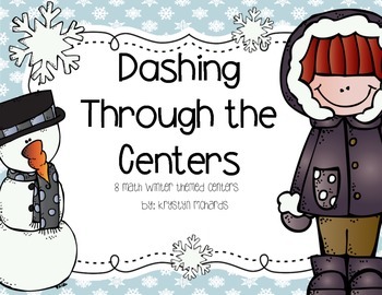 Preview of Dashing Through the Centers: 8 Math Winter Themed Centers