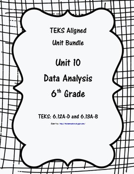 Preview of Data Analysis - (6th Grade Math TEKS 6.12A-D and 6.13A-B)