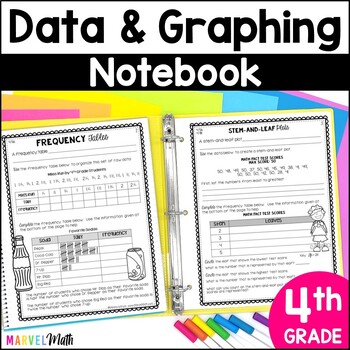 Preview of 4th Grade TEKS Dot Plots, Stem and Leaf Plots, Graphs, Data Analysis Notebook