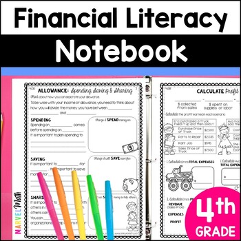 Preview of Financial Literacy Notebook 4th Grade TEKS