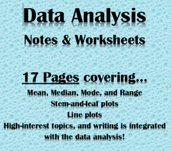 Preview of Data Analysis Unit Materials