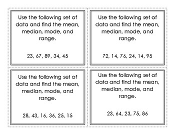 Preview of Data Analysis Practice Task Cards