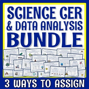 Preview of Data Analysis Practice and Science CER Worksheet Bundle