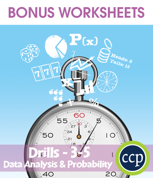 Preview of Data Analysis & Probability - Drill Sheets Gr. 3-5 - BONUS WORKSHEETS