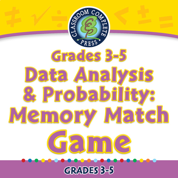 Preview of Data Analysis & Probability: Memory Match Game - NOTEBOOK Gr. 3-5