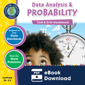 Preview of Data Analysis & Probability - Task & Drill Sheets Gr. 3-5 - Distance Learning