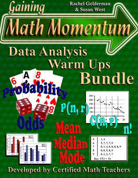 Preview of Data Analysis Review Warm-Ups Bundle - Probability & Statistics Bell Ringers