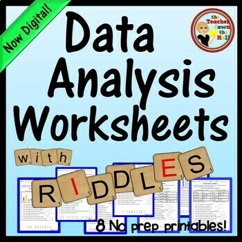 Preview of Data Analysis Riddles Dot Plots, Stem/Leaf, Frequency Tables Print & Digital