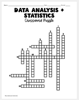 data analysis statistics crossword puzzle by lisa