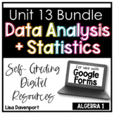 Data Analysis & Statistics in Algebra 1 Bundle- for use with Google Forms