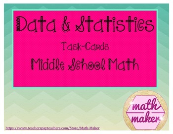Preview of Data & Statistics Task Cards  Middle School Math 6th & 7th grade