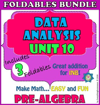 Preview of Data Analysis.UNIT 10.PRE-ALGEBRA Interactive Notebook Bundle*DIGITAL+PDF+EASEL