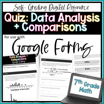 Preview of Data Analysis and Comparisons Google Forms Quiz