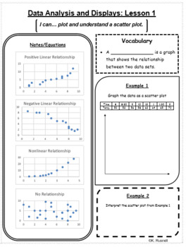 Preview of Data Analysis and Displays Notes