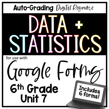 Preview of Data Analysis and Statistics - 6th Grade Math Google Forms Bundle