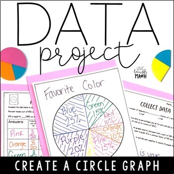 Preview of Data, Angles, Fractions & Factors Math Enrichment Circle Graph Project Activity