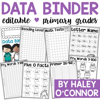 Preview of Data Binder for Primary Students {Editable for Your Classroom}