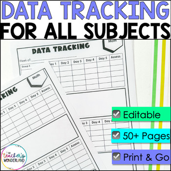 Preview of Data Binder - Tracking Sheets - Data Notebook - Editable - Data Intervention