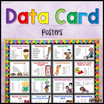 Preview of Data Cards to use with Graphing and Data Analysis