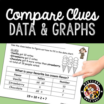 Preview of Data Charts and Graphing with Compare Word Clues