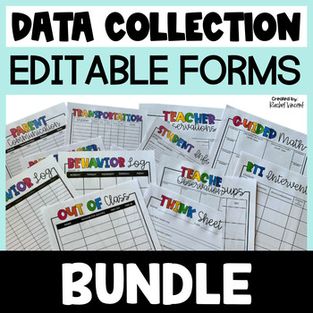 Preview of Data Collection Sheets - Teacher Data Binder - Behavior Data Trackers - Editable