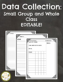Preview of Editable Data Collection Packet | Printable