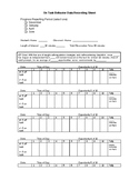 Data Collection Sheet for On Task Classroom Behavior