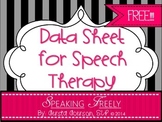 Data Collection Sheet for Speech Therapy
