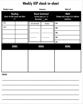 Preview of Data Collection Sheets 