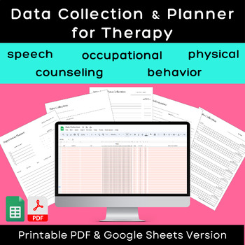Preview of Data Collection Sheets for speech therapy occupational physical counseling