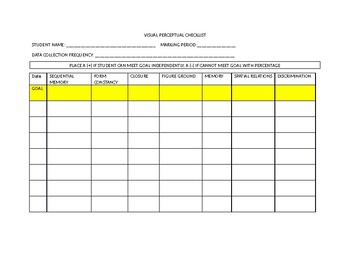 Preview of Data Collection - Visual Perceptual Skills